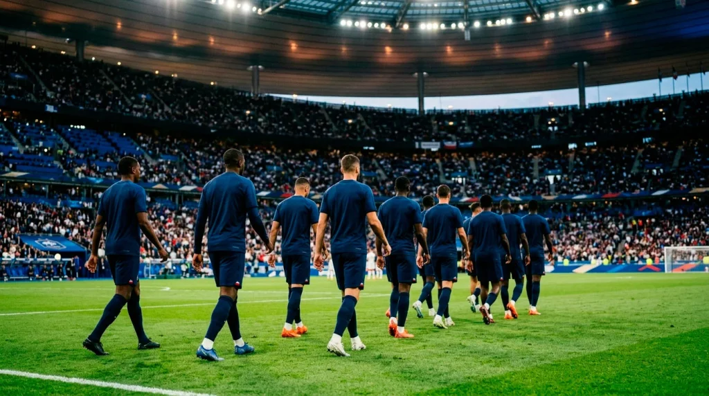 France national football team players in blue jerseys at World Cup 2026