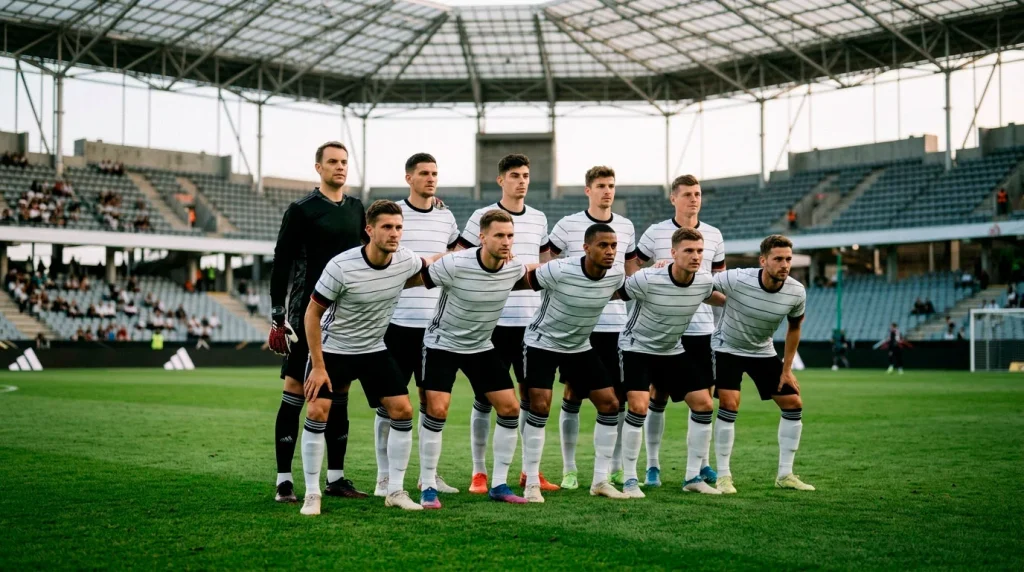 Germany national football team players in white kit at World Cup 2026