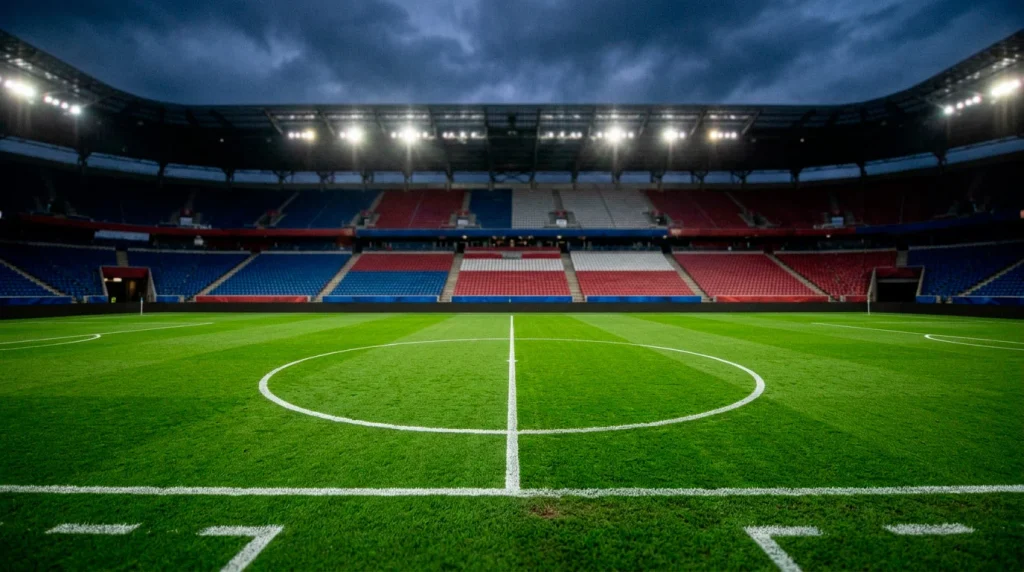 World Cup 2026 Group D featuring USA, Australia, Paraguay and Turkey national team crests on stadium background